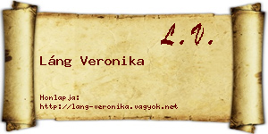 Láng Veronika névjegykártya